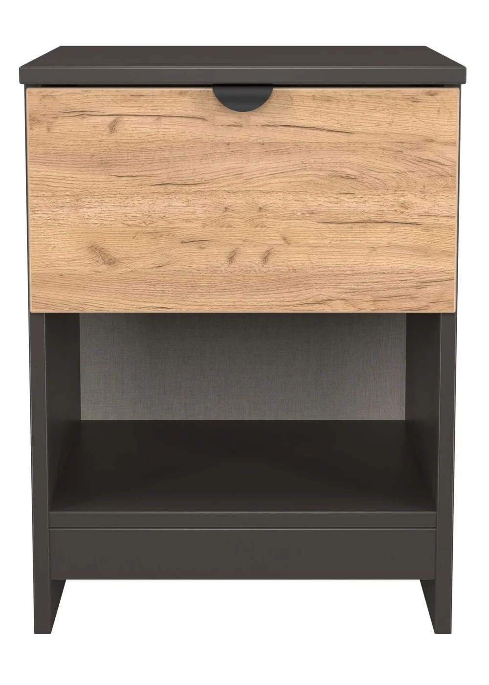 Swift Ready Assembled Arran 1 Drawer Open Shelf Bedside Cabinet - One Size Image 1