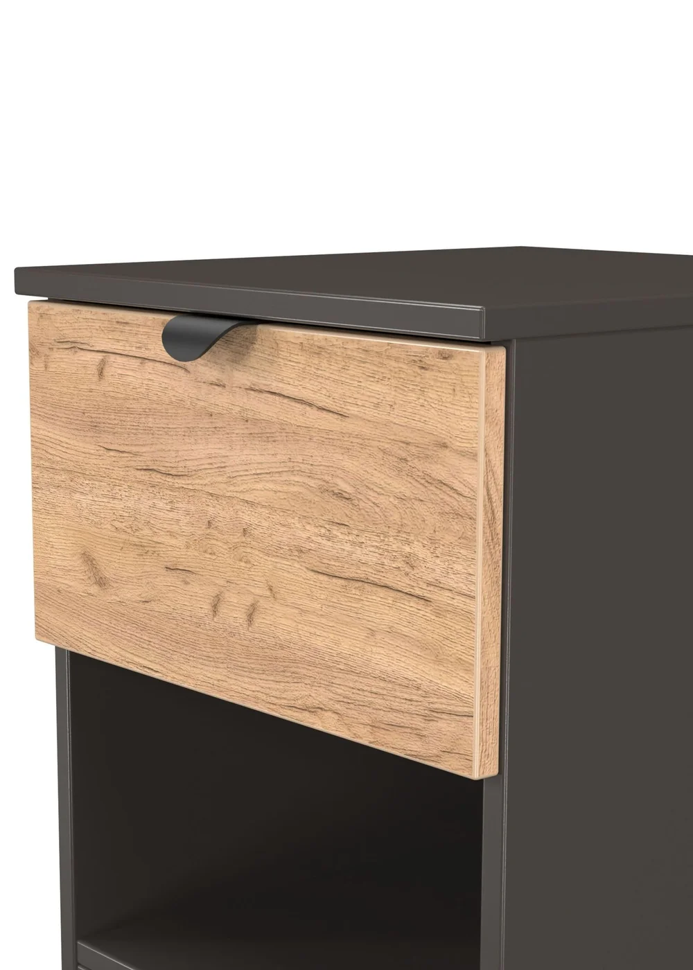 Swift Ready Assembled Arran 1 Drawer Open Shelf Bedside Cabinet - One Size Image 4