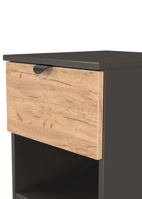 Swift Ready Assembled Arran 1 Drawer Open Shelf Bedside Cabinet - One Size Image 4