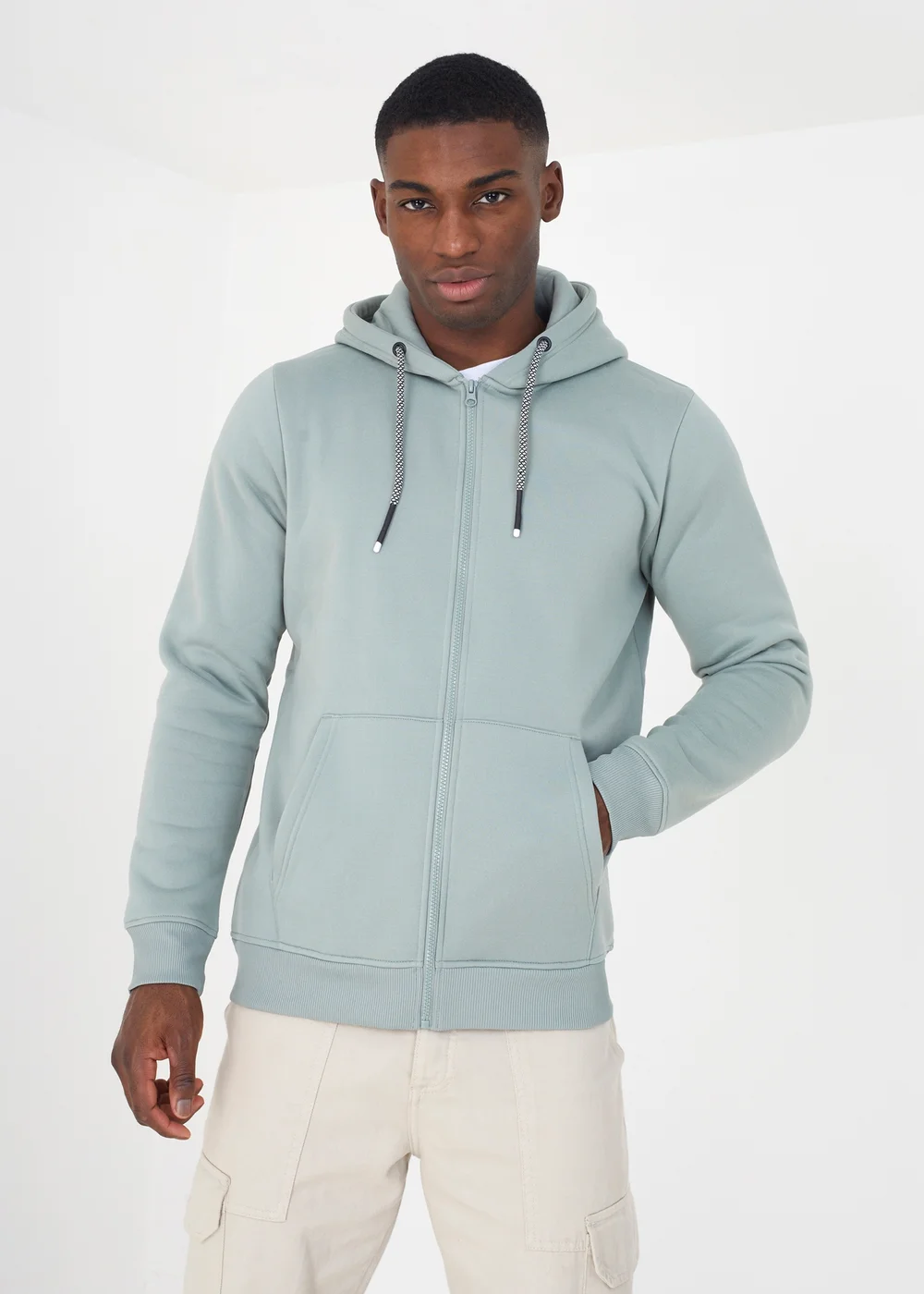 Brave Soul Green Zip Through Hoody - S Image 1