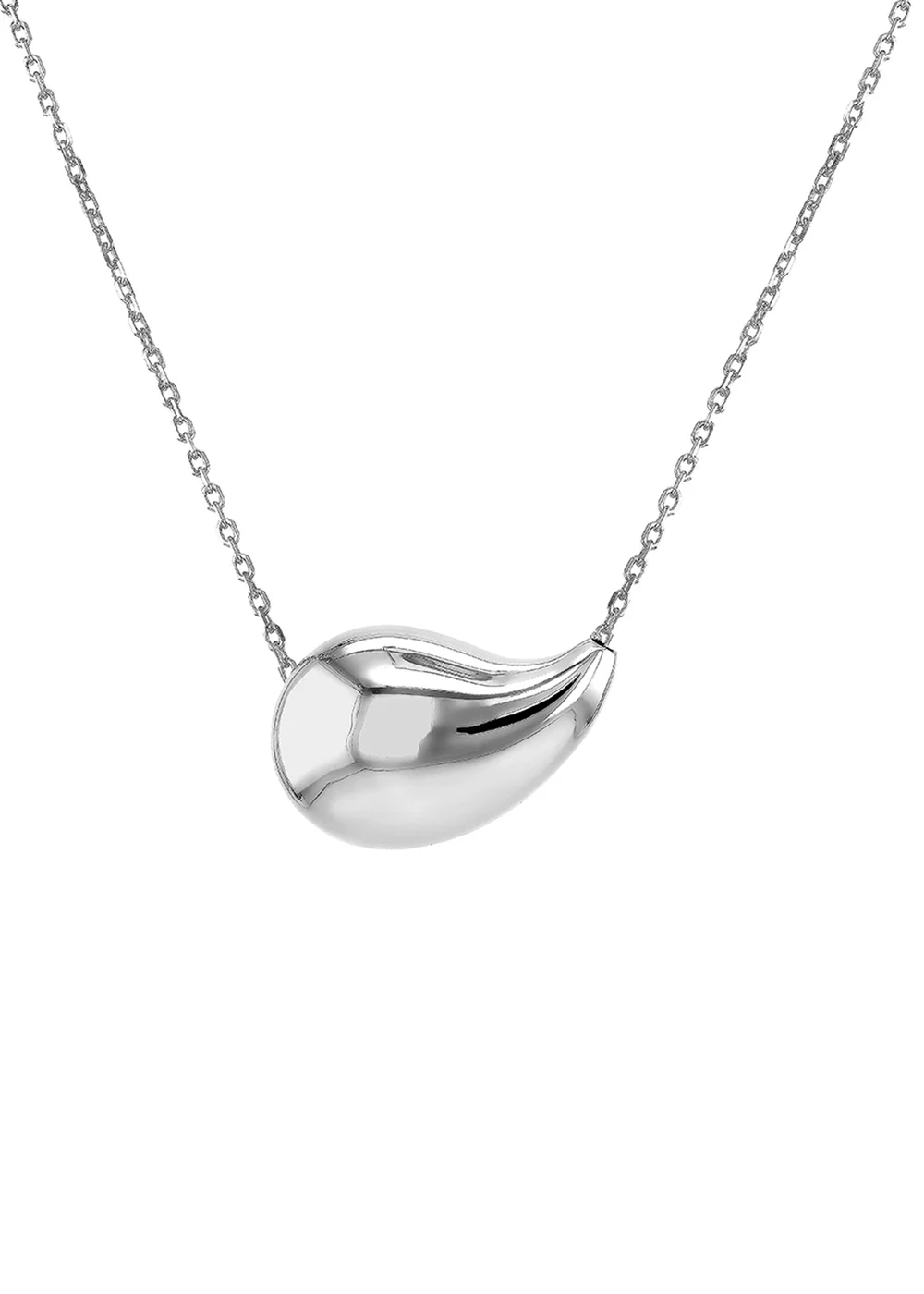 Golden Moments Sterling Silver Electroform Pear Slider Necklace - One Size Image 1