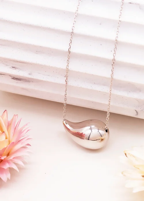 Golden Moments Sterling Silver Electroform Pear Slider Necklace - One Size Image 2
