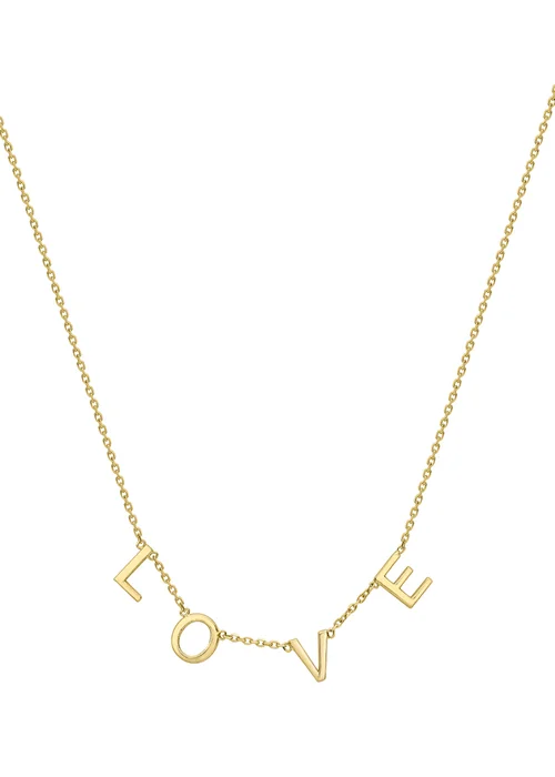 Golden Moments 9ct Yellow Gold 'Love' Necklace - One Size Image 1