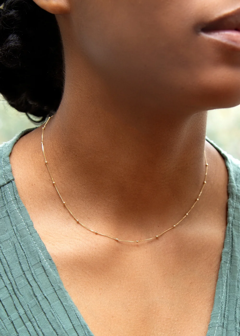 Golden Moments 9ct Yellow Gold Curb and Ball Chain - One Size Image 3