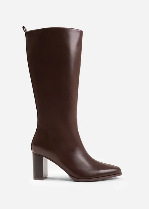 Where's That From Elder Brown Block Heel Knee High Boots - 8 Image 2