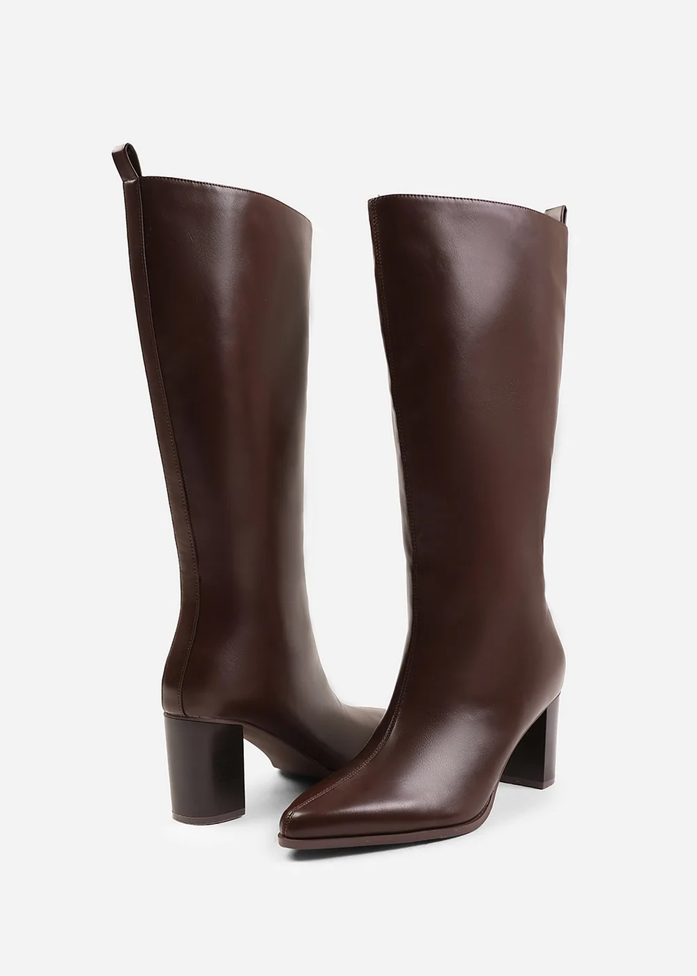 Where's That From Elder Brown Block Heel Knee High Boots - 8 Image 3