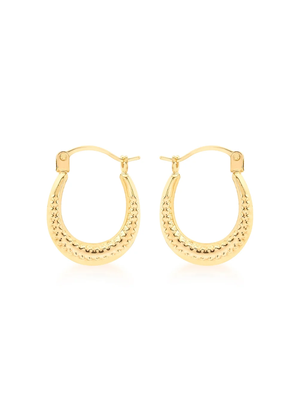Golden Moments 9ct Yellow Gold Mini Patterned Hoops - One Size Image 1