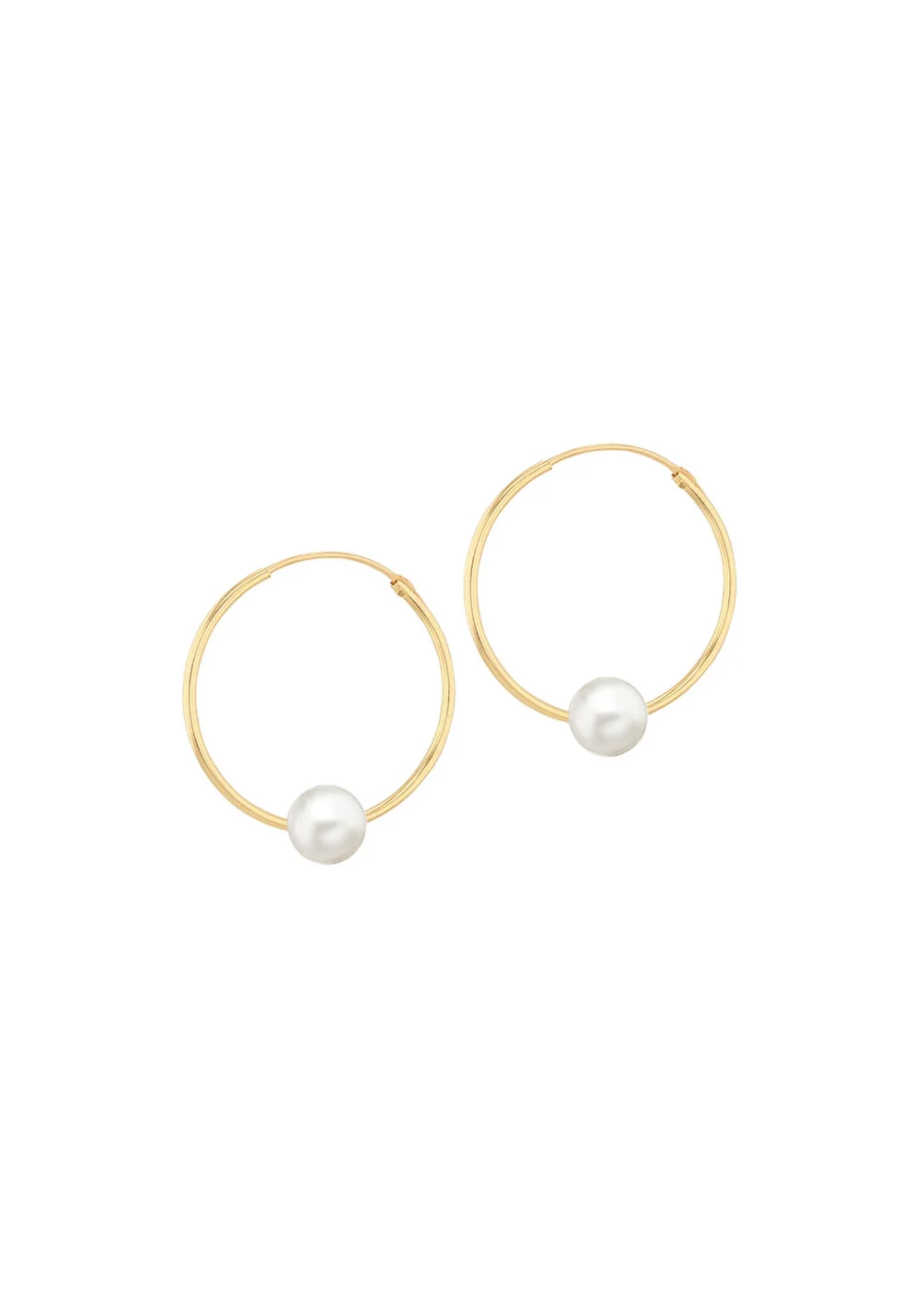 Golden Moments 9ct Yellow Gold Fresh Water Pearl Sleeper Earrings - One Size Image 1