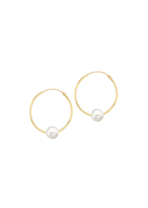 Golden Moments 9ct Yellow Gold Fresh Water Pearl Sleeper Earrings - One Size Image 1