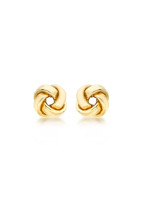 Golden Moments 9ct Yellow Gold Knot Stud Earrings - One Size Image 1