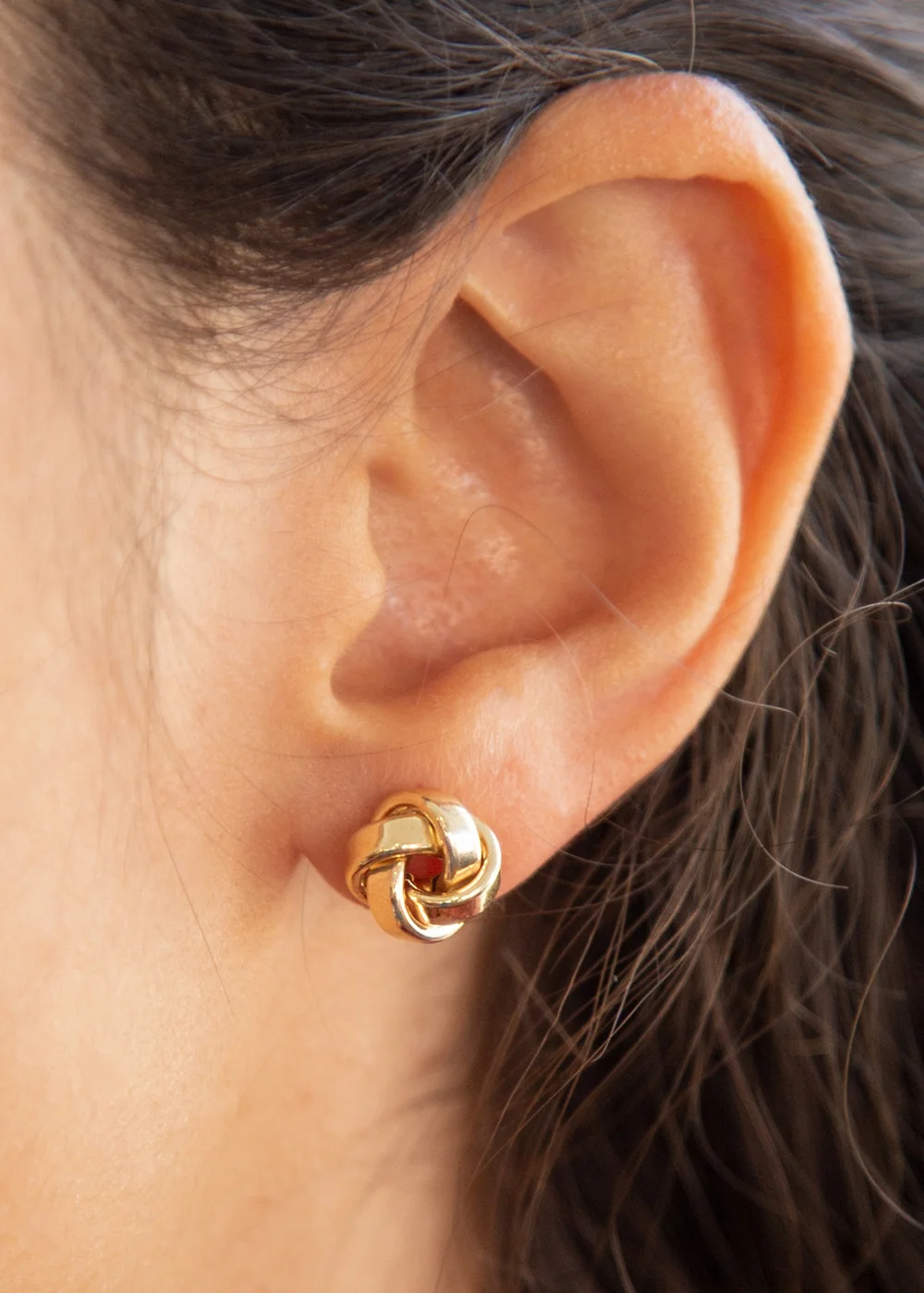 Golden Moments 9ct Yellow Gold Knot Stud Earrings - One Size Image 3