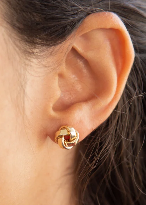 Golden Moments 9ct Yellow Gold Knot Stud Earrings - One Size Image 3