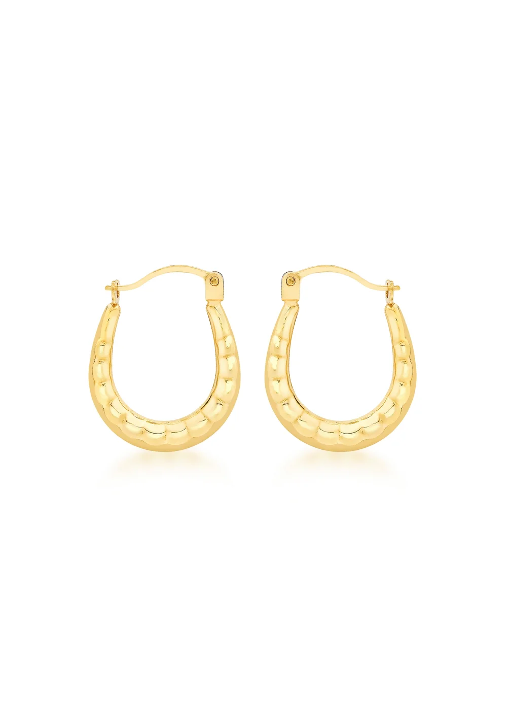 Golden Moments 9ct Yellow Gold Mini Patterned Hoops - One Size Image 1