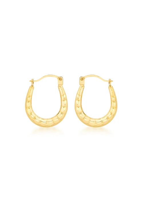 Golden Moments 9ct Yellow Gold Mini Patterned Hoops - One Size Image 1