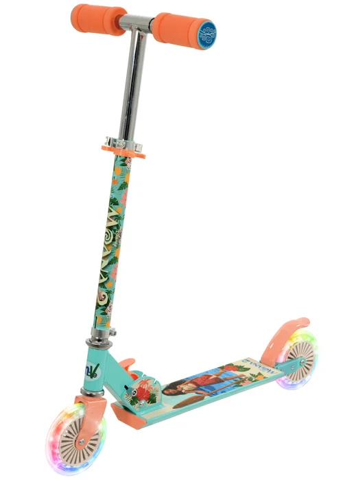 Disney Moana Folding Inline Scooter with Light Up Wheels - One Size Image 1