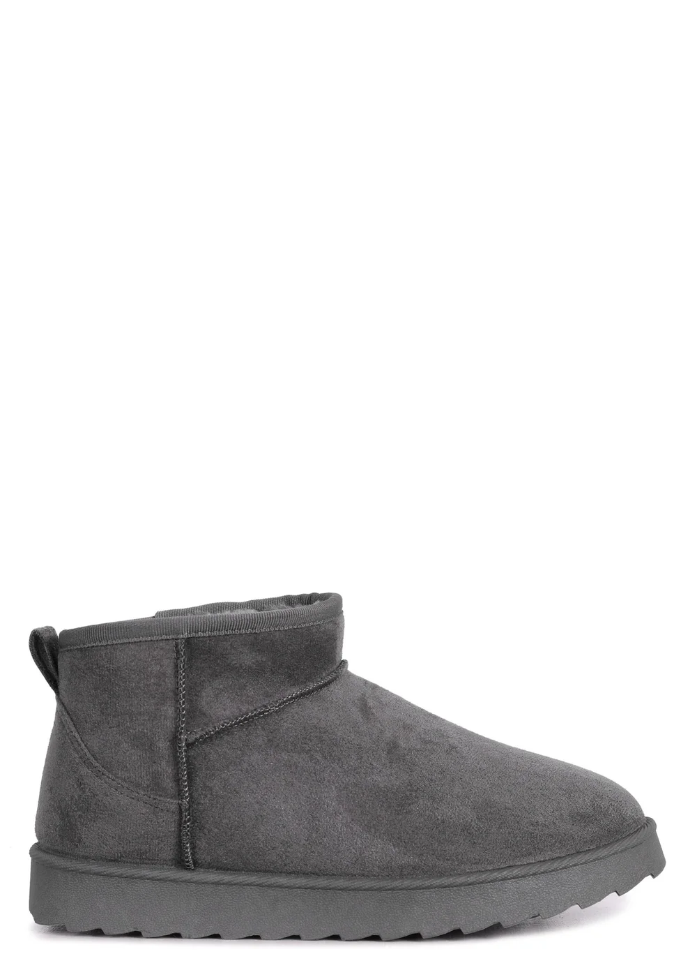 Linzi Ultra Mini Addy Grey Faux Suede Faux Fur Lined - 3 Image 2
