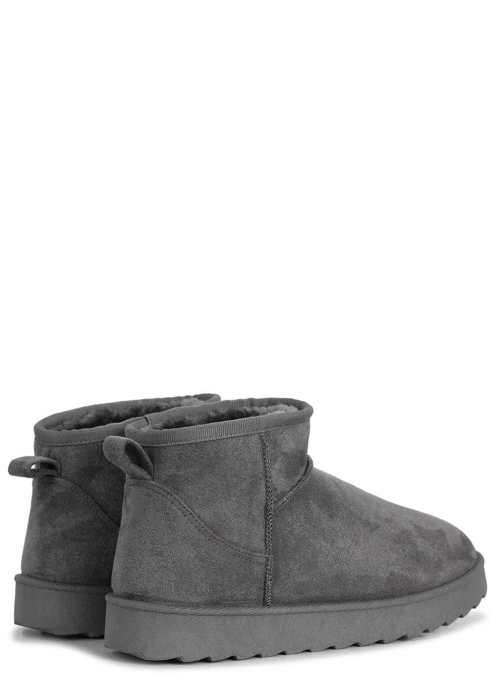 Linzi Ultra Mini Addy Grey Faux Suede Faux Fur Lined - 3 Image 4