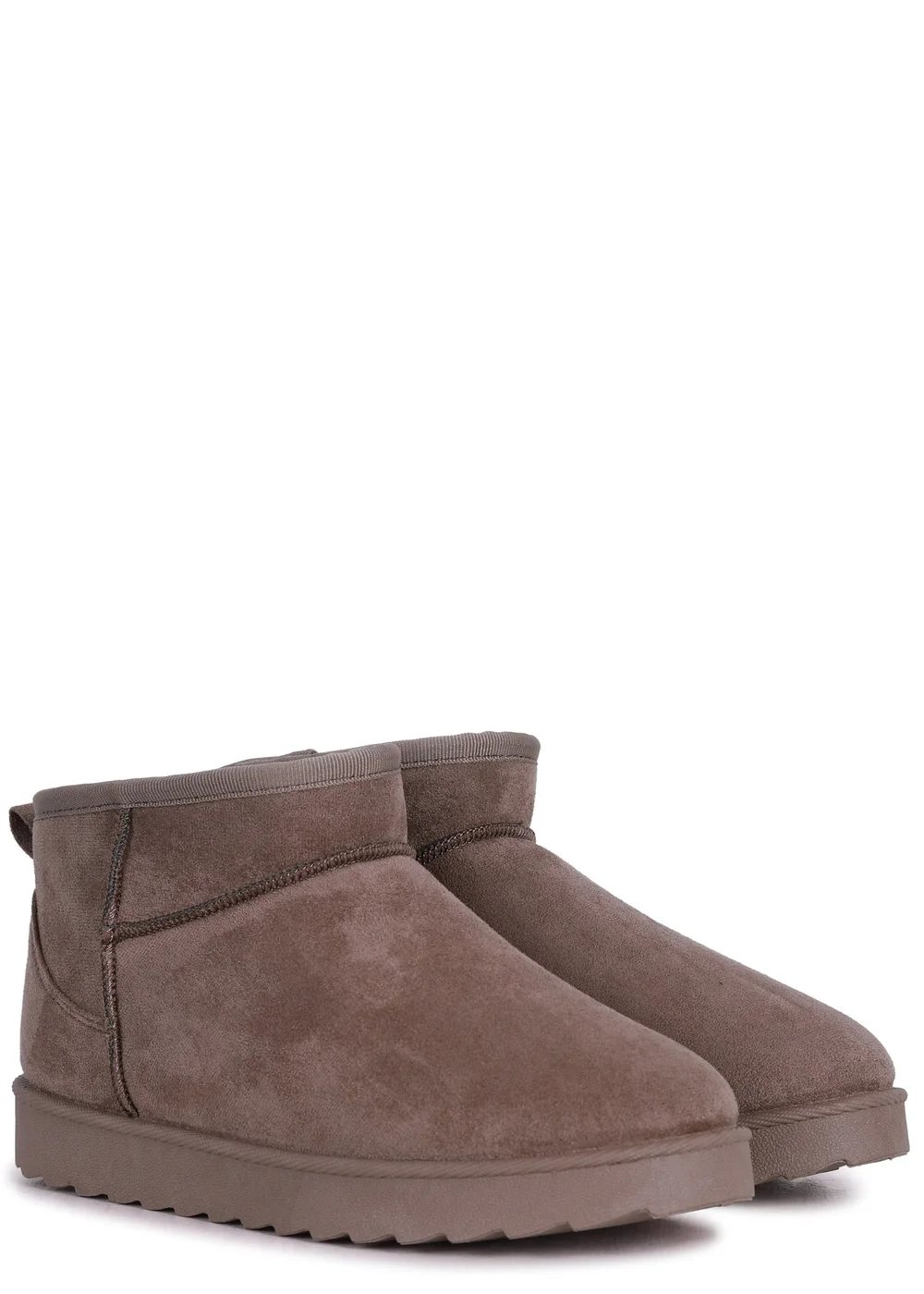 Linzi Ultra Mini Addy Mocha Faux Suede Faux Fur Lined - 3 Image 3