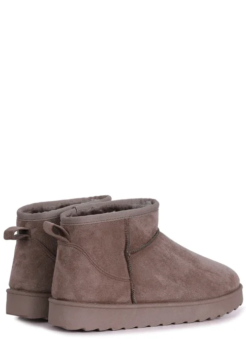 Linzi Ultra Mini Addy Mocha Faux Suede Faux Fur Lined - 3 Image 4