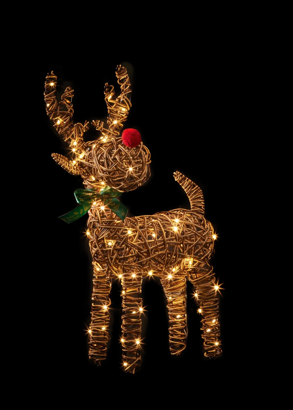 Premier Decorations Lit Rattan Reindeer with 80 Warm White LEDs 67cm - No Size Image 2