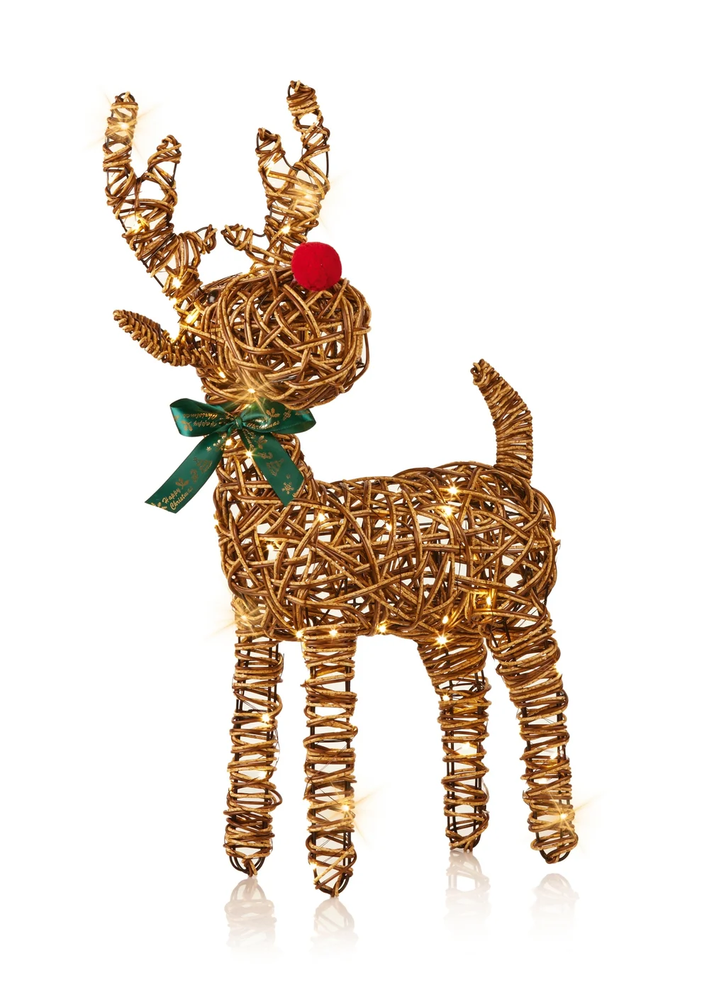 Premier Decorations Lit Rattan Reindeer with 80 Warm White LEDs 67cm - No Size Image 1