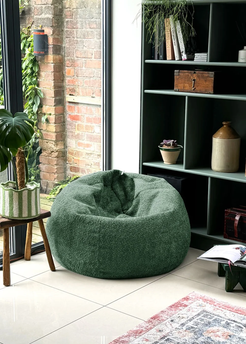 rucomfy Snug Slouchbag Dark Green Beanbag - One Size Image 1
