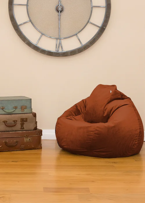 rucomfy Velvet Slouchbag Rust Beanbag - One Size Image 1