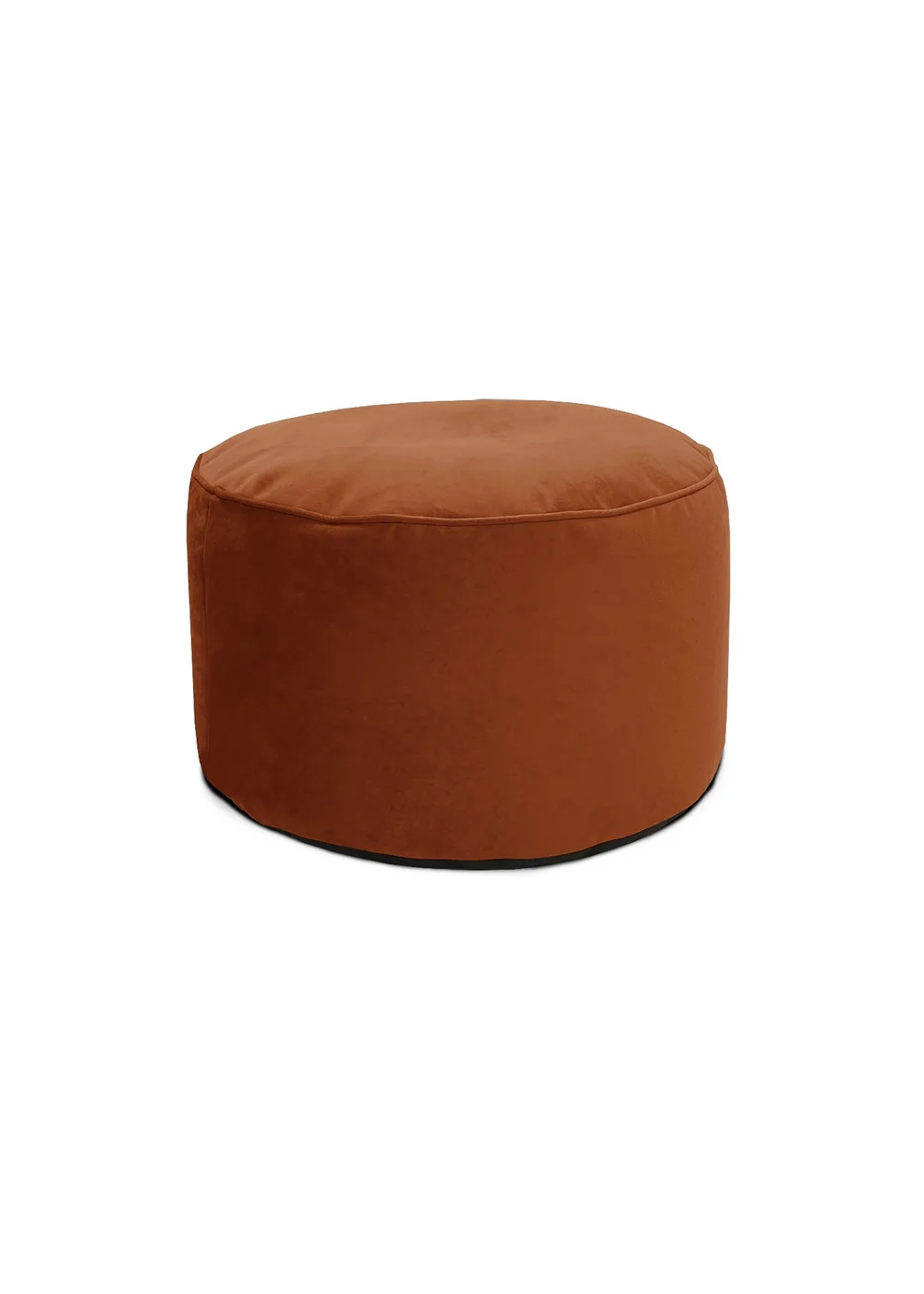 rucomfy Velvet Pouffe Rust Beanbag - One Size Image 3