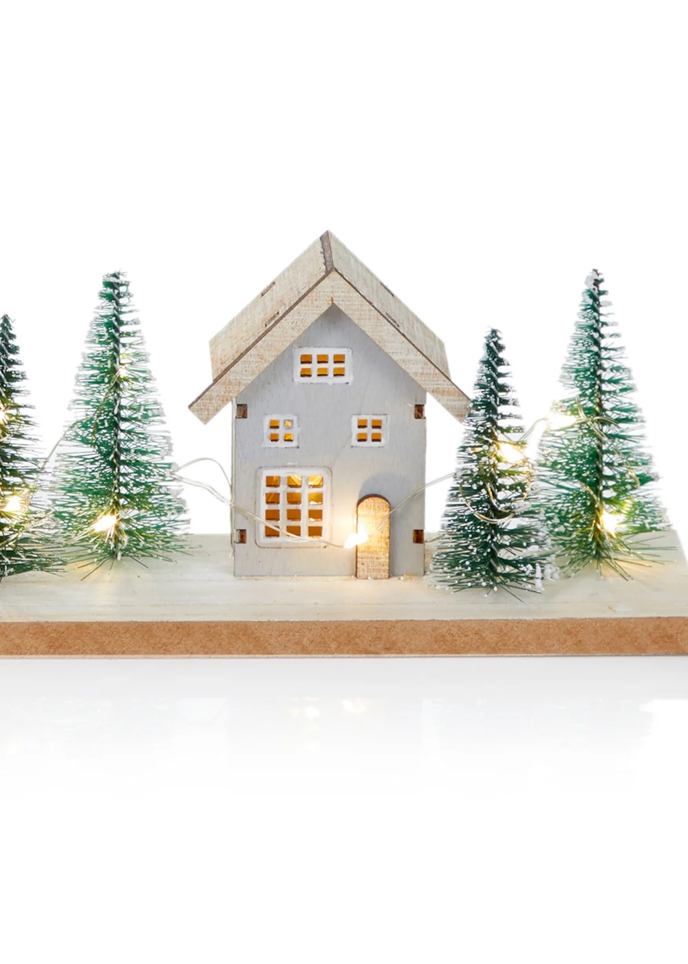 Premier Decorations Battery Operated Lit Wooden Houses Scene 40cm - No Size Image 4