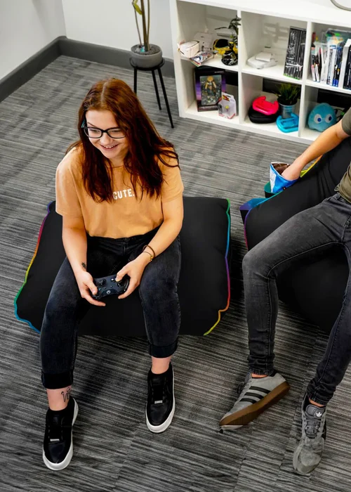 rucomfy LED Kids Gaming Beanbag Footstool - One Size Image 2