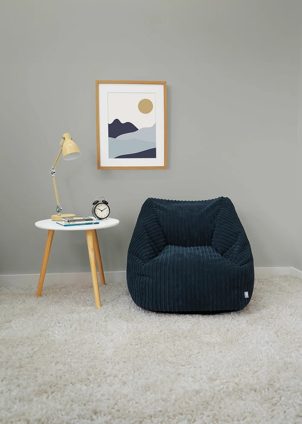 rucomfy Jumbo Cord Big Kids Snuggle Chair Navy Beanbag - One Size Image 1