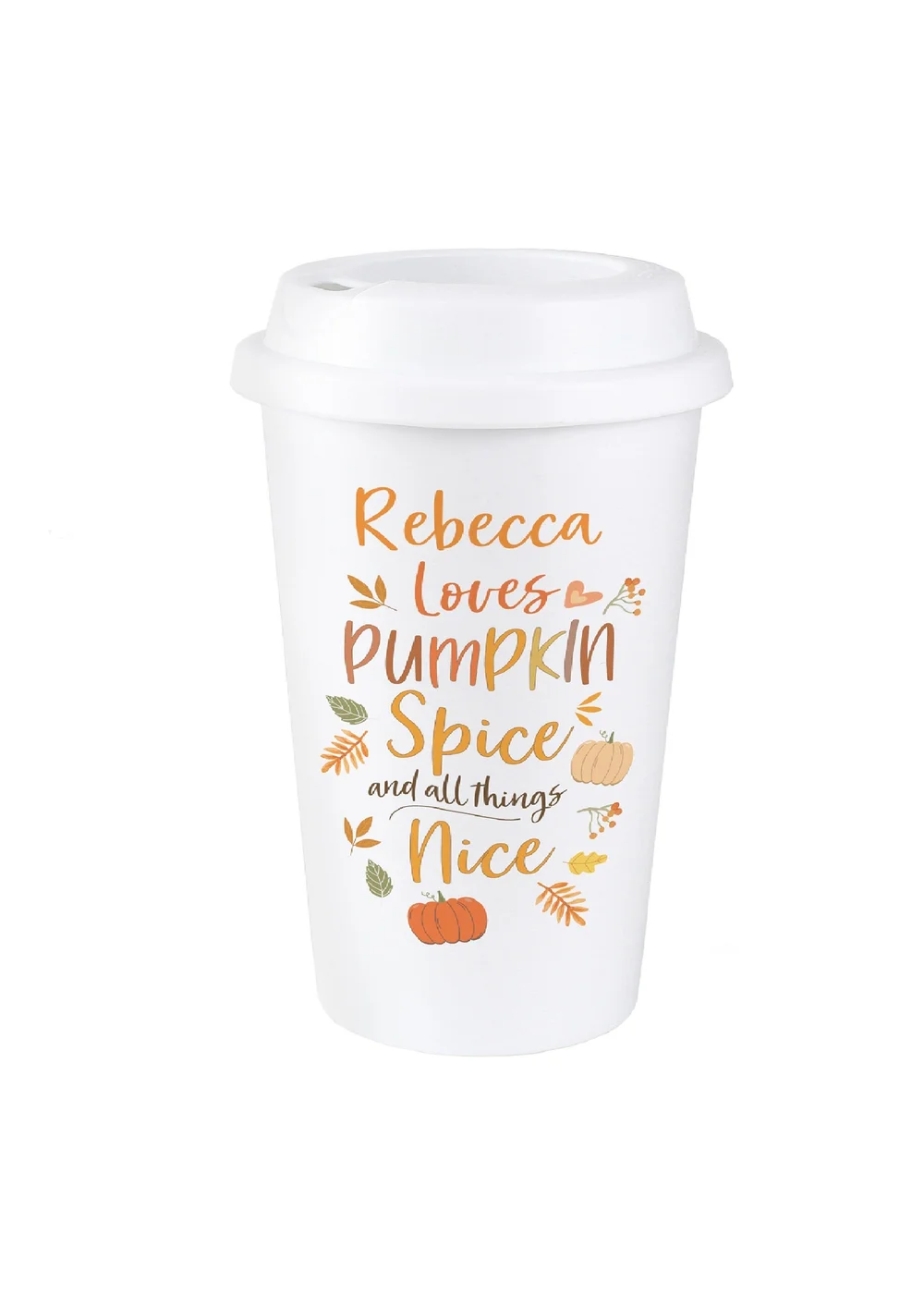 Personalised Memento Company White Pumpkin Spice Travel Mug - One Size Image 1