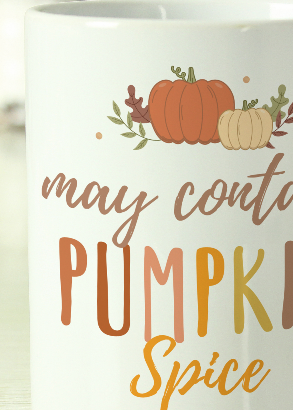 Personalised Memento Company White Pumpkin Spice Gold Handle Mug - One Size Image 3