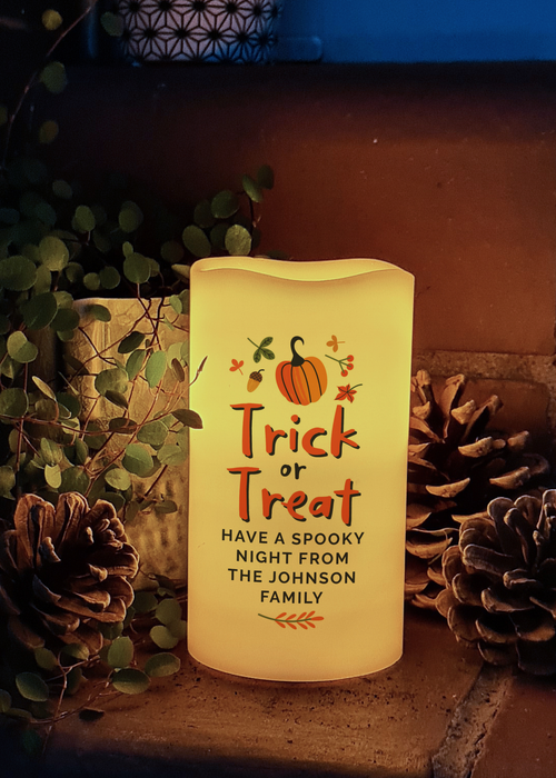 Personalised Memento Company Beige Trick or Treat LED Candle - One Size Image 4