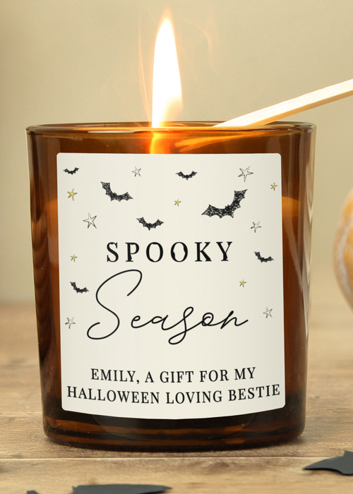 Personalised Memento Company Brown Spooky Amber Glass Candle - One Size Image 4