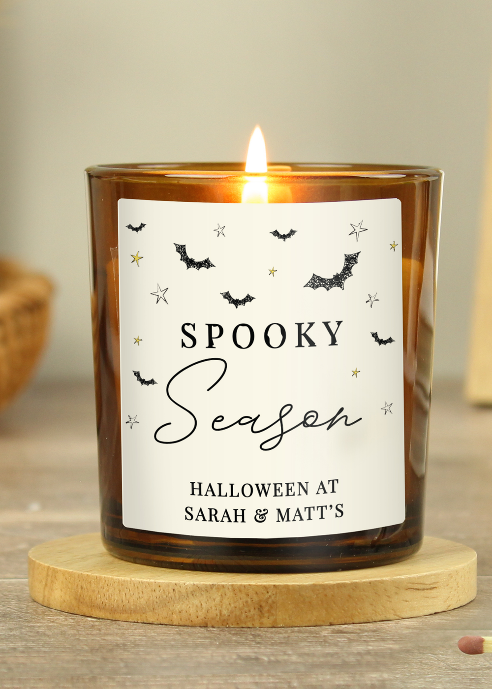 Personalised Memento Company Brown Spooky Amber Glass Candle - One Size Image 3