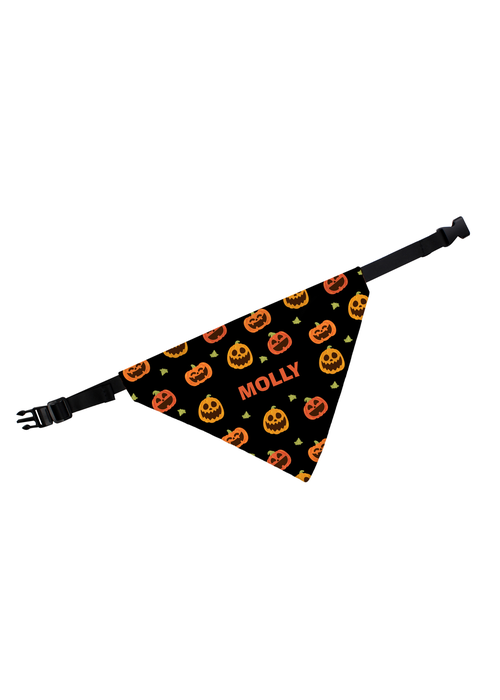 Personalised Memento Company Black Pumpkin Patch Dog Bandana - One Size Image 1