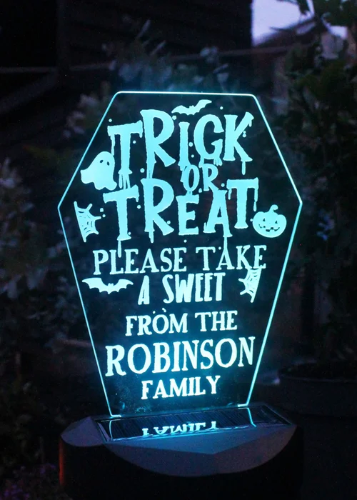 Personalised Memento Company Black Trick or Treat Halloween Solar Light - One Size Image 2