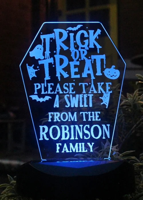 Personalised Memento Company Black Trick or Treat Halloween Solar Light - One Size Image 5