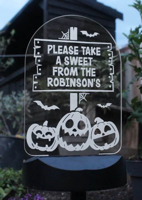 Personalised Memento Company Black Pumpkin Patch Halloween Solar Light - One Size Image 3