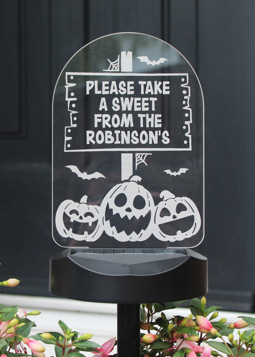 Personalised Memento Company Black Pumpkin Patch Halloween Solar Light - One Size Image 1