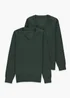 Kids 2 Pack Green V-Neck School Jumpers (3-13yrs) - Age 4 Years Image 1