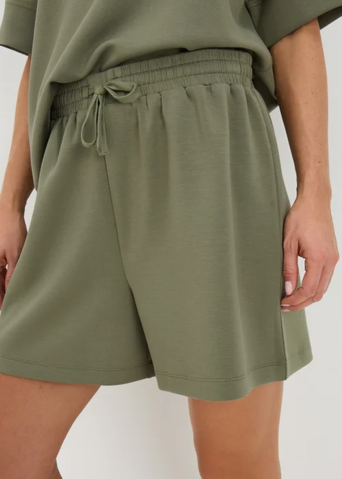 Khaki Super Soft Co Ord Shorts - XS Image 3