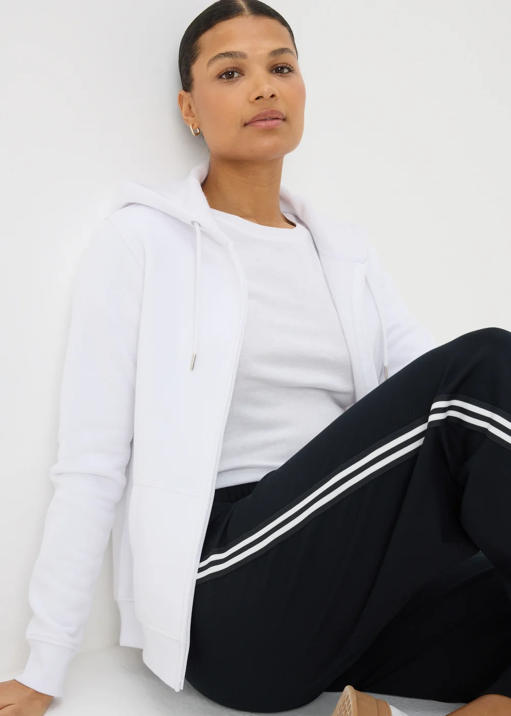 White Zip Up Hoodie - S Image 1