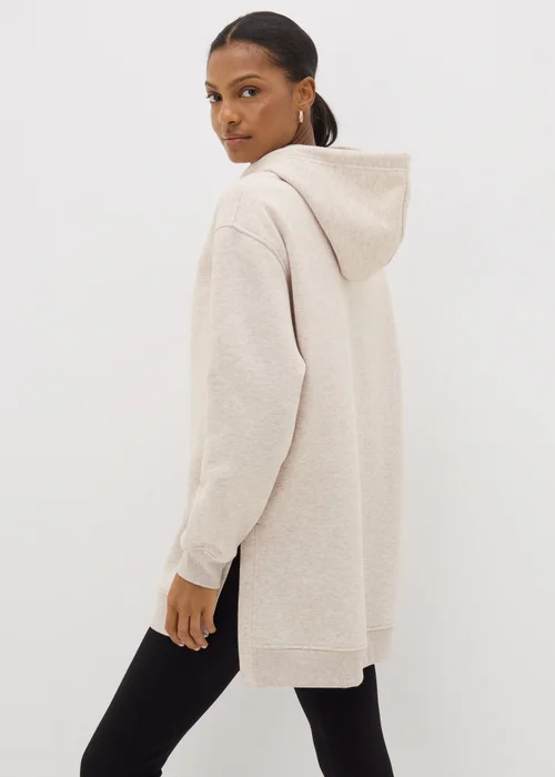 Oatmeal Longline Hoodie - XS Image 2