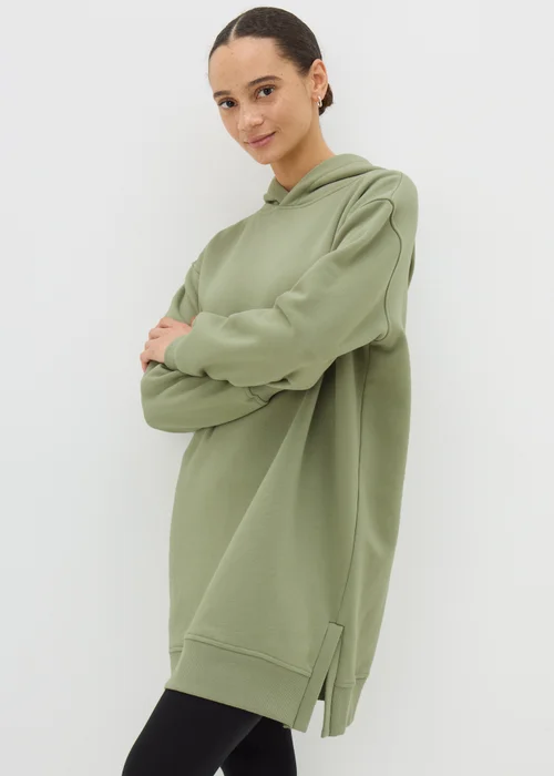 Green Longline Hoodie - XS Image 1