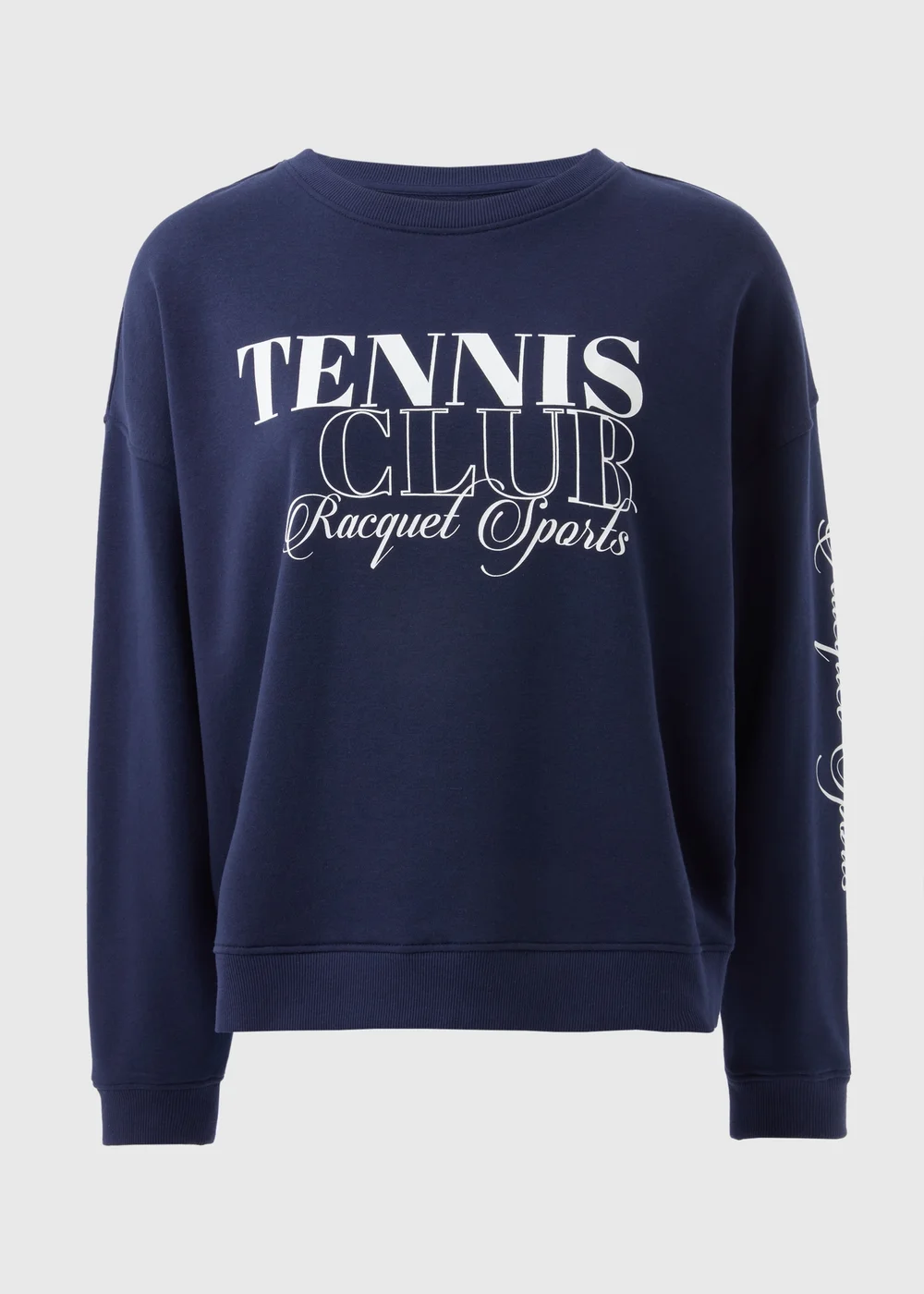 Navy Tennis Slogan Sweatshirt - XS Image 4