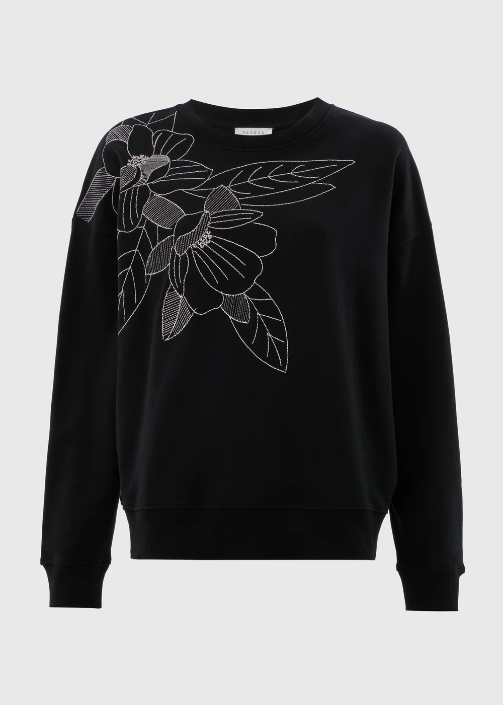 Black Floral Stitch Sweatshirt - XS Image 4
