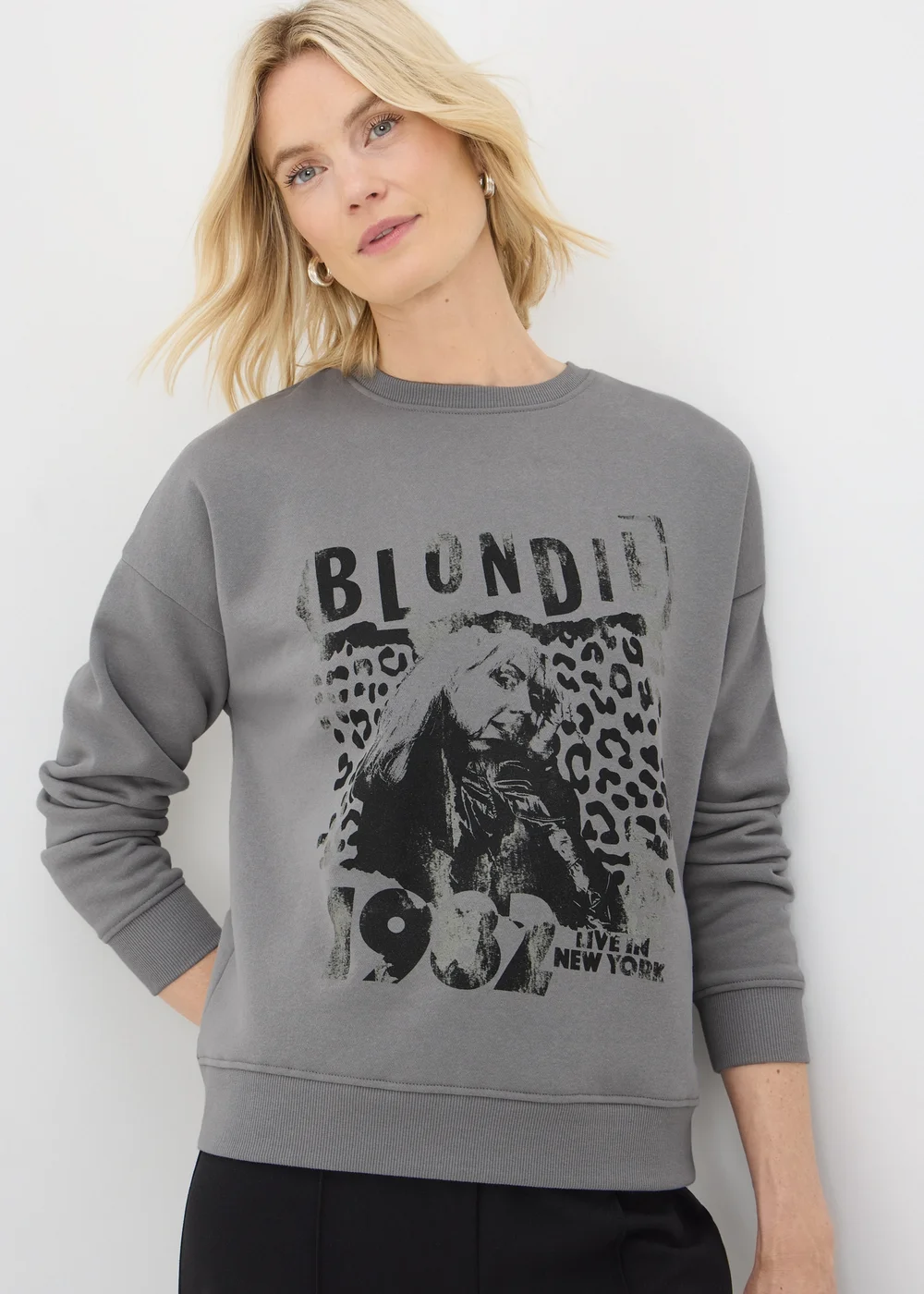 Grey Blondie Animal Print Sweatshirt - XS Image 1