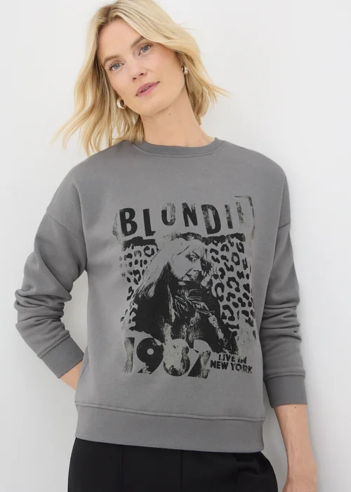 Grey Blondie Animal Print Sweatshirt - XS Image 1